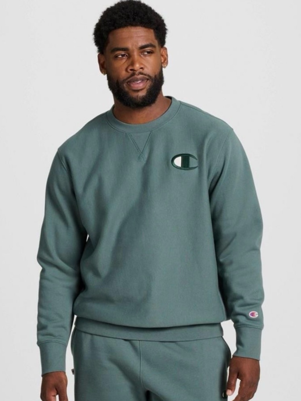Champion Men's Crewneck Sweatshirt in Sage Green NWT